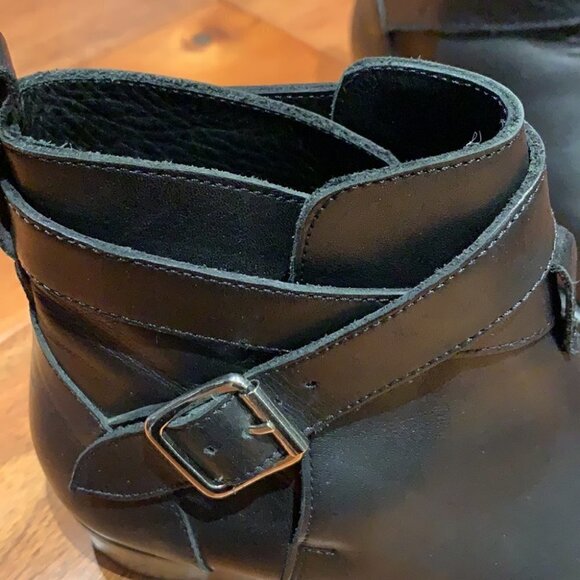 IRO black leather squared toe with silver coloured buckle in size 38 - Picture 9 of 13